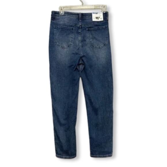 Abound Mom Jeans Straight Leg Stretchable High Rise Button Fly Blue W US 27 NWT - Picture 4 of 9